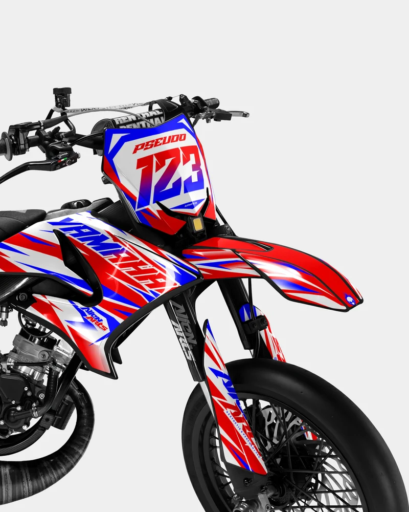FABLE - Kit deco YAMAHA DT 50cc - Rouge Bleu