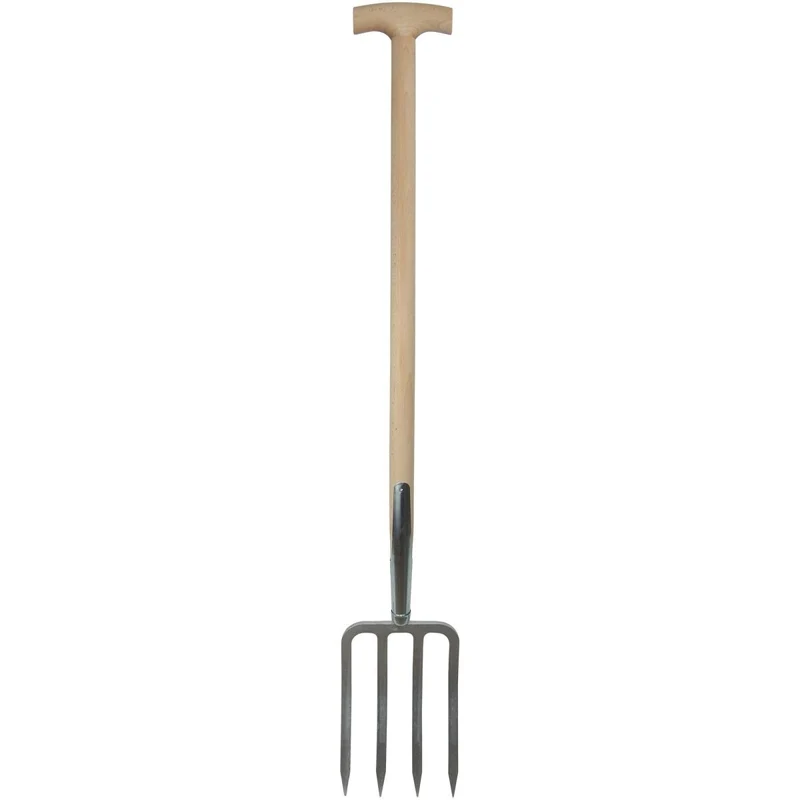 SHW Havau-Spatengabel mit Bajonettzinken und Buchen-T-Stiel