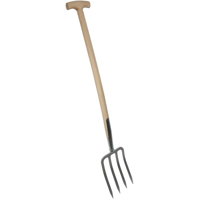 SHW Havau-Spatengabel mit Bajonettzinken und Buchen-T-Stiel