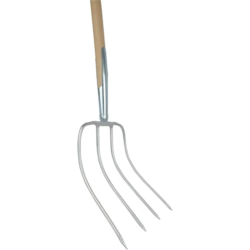 SHW Havau-Dunggabel, 4 Zinken Gr.31x23cm, mit Zwinge und Buchenstiel