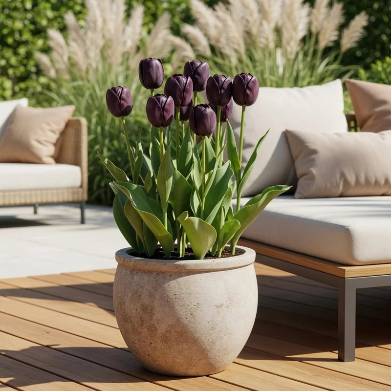 Tulpenzwiebeln 'Triumph Black' kaufen – 15 Stück, Größe 11/12 | Dunkelviolett, Blüte April–Mai