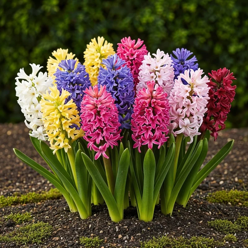 Blumenzwiebeln Hyazinthenmix | 10 Stück Bunte Farben – Zwiebelgröße 14/15 – XXL Pack