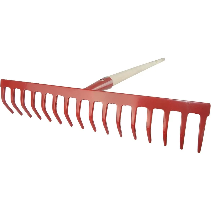 SHW Gartenrechen, rot mit Espenholzstiel