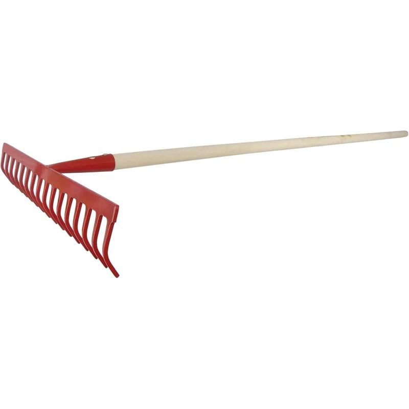 SHW Gartenrechen, rot mit Espenholzstiel