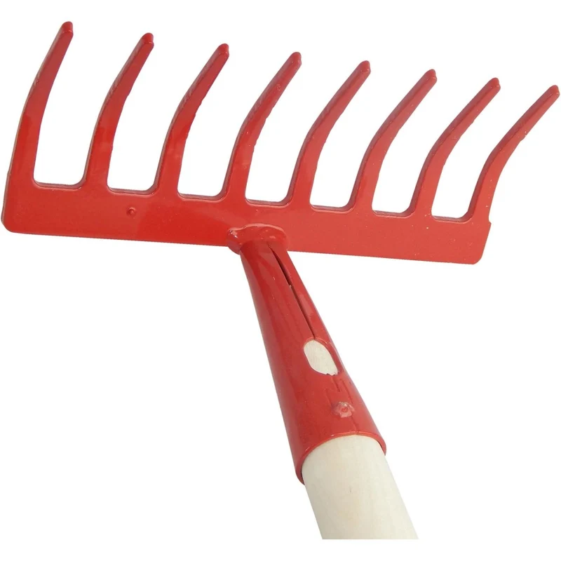 SHW Gartenrechen, rot mit Espenholzstiel