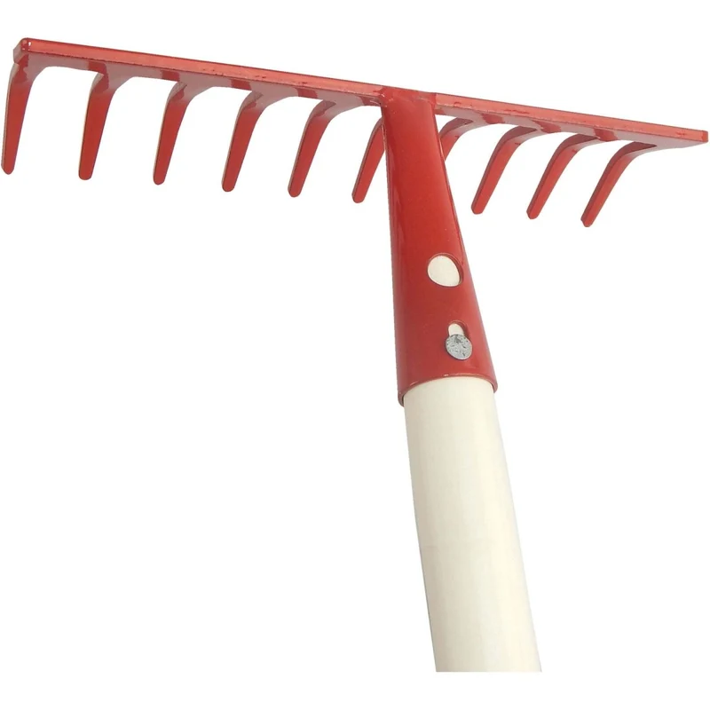 SHW Gartenrechen, rot mit Espenholzstiel