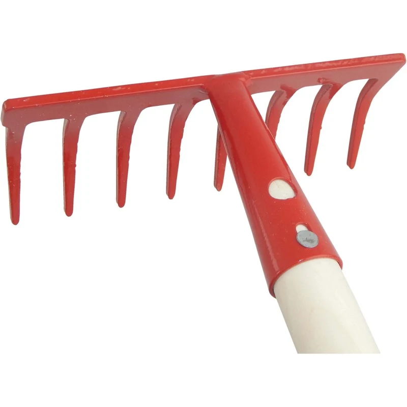 SHW Gartenrechen, rot mit Espenholzstiel