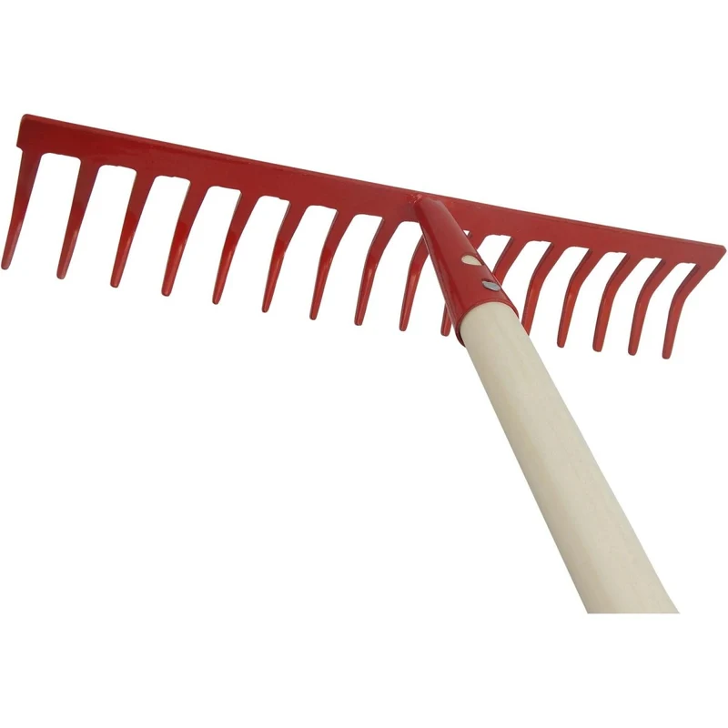SHW Gartenrechen, rot mit Espenholzstiel
