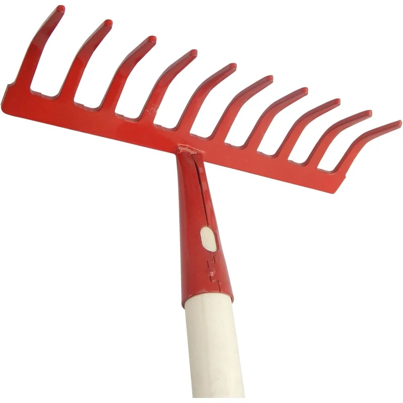 SHW Gartenrechen, rot mit Espenholzstiel
