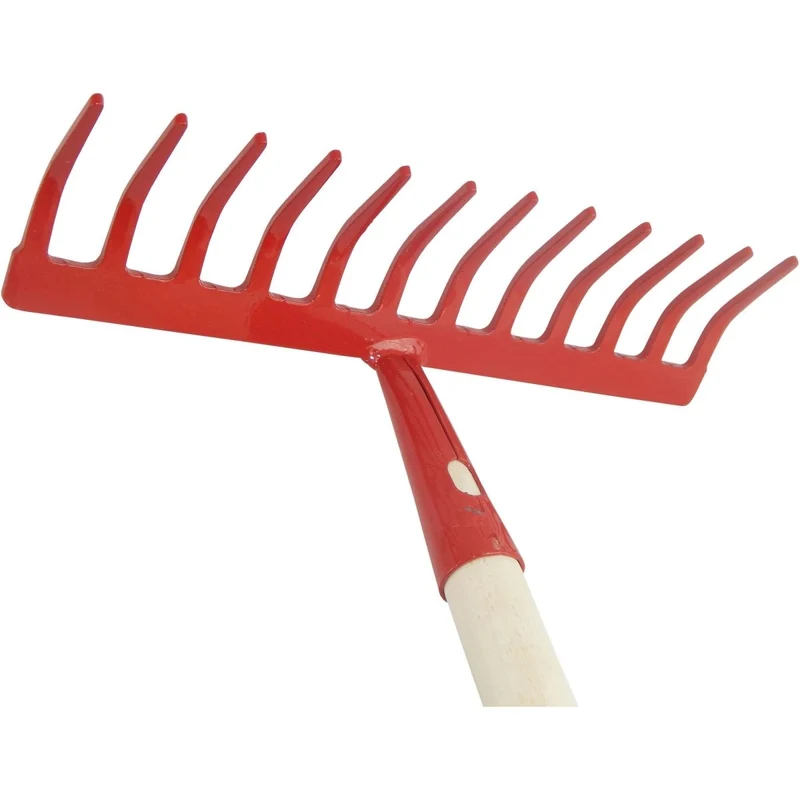 SHW Gartenrechen, rot mit Espenholzstiel