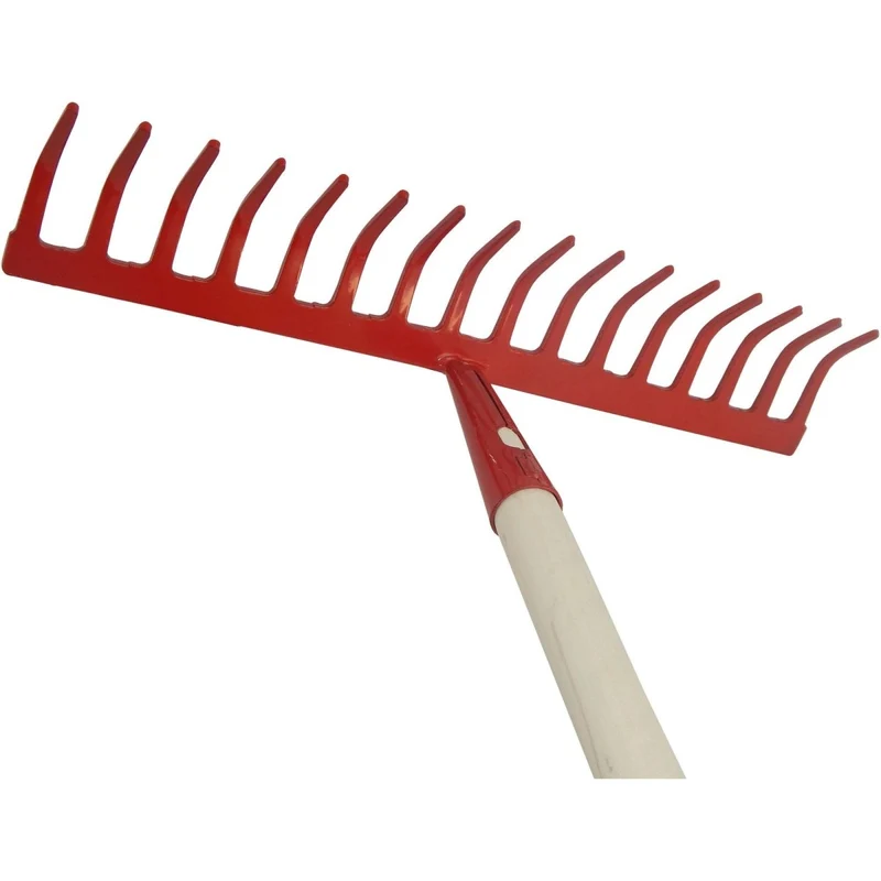 SHW Gartenrechen, rot mit Espenholzstiel