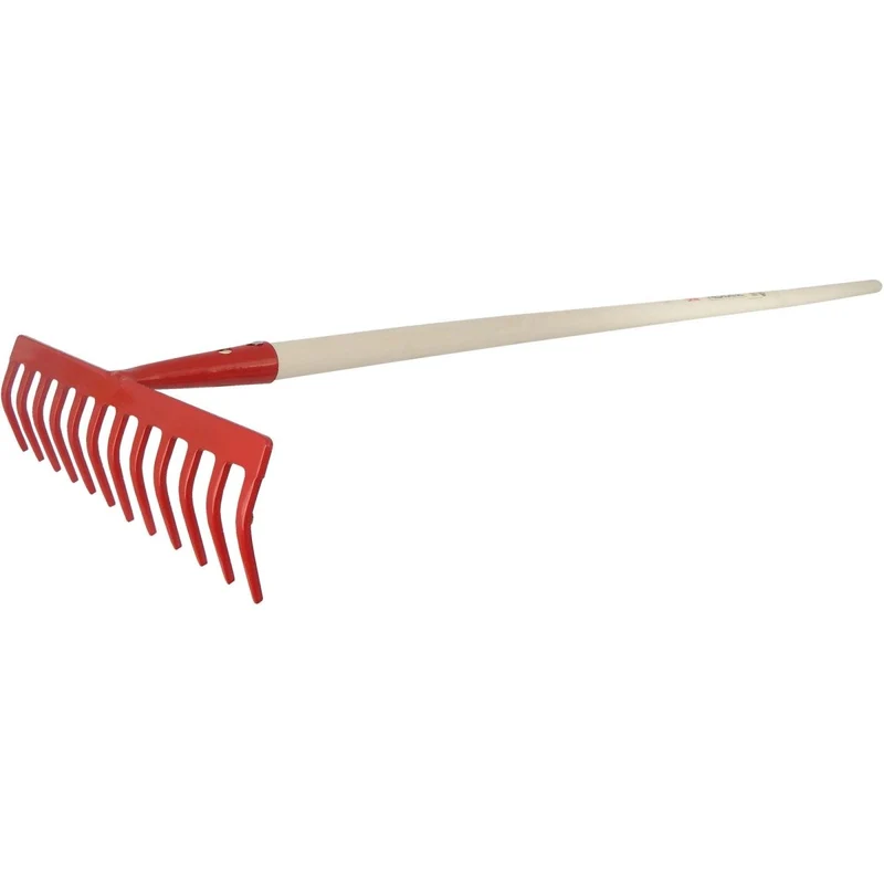SHW Gartenrechen, rot mit Espenholzstiel