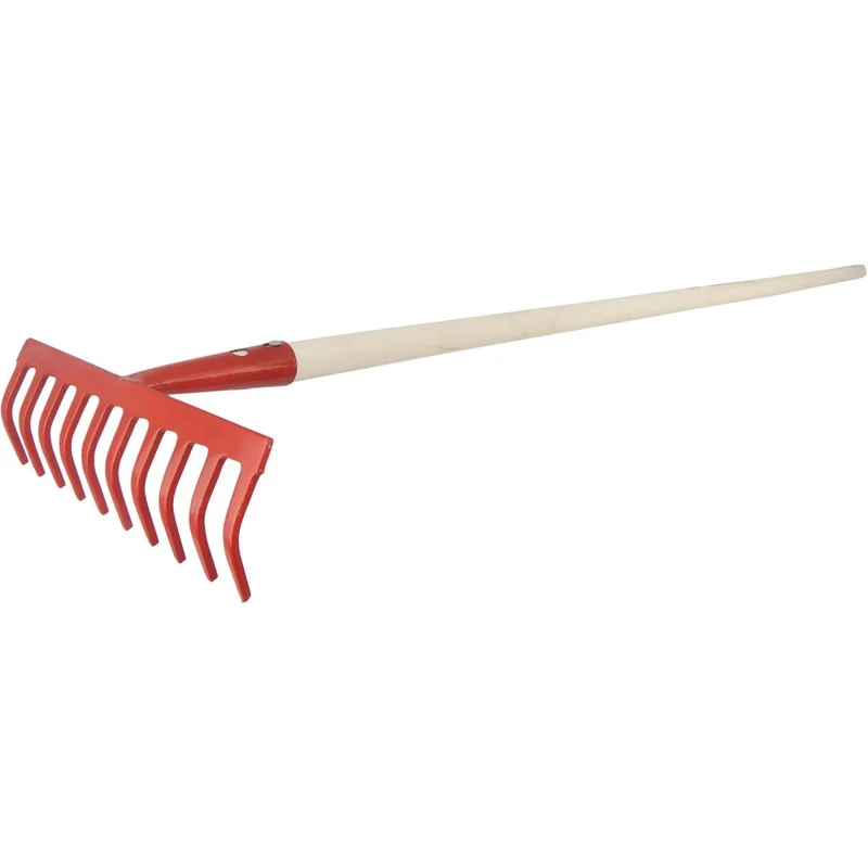 SHW Gartenrechen, rot mit Espenholzstiel