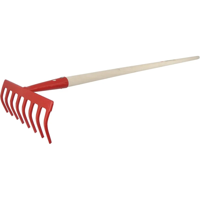 SHW Gartenrechen, rot mit Espenholzstiel