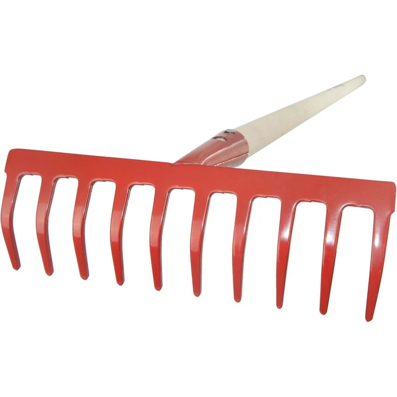 SHW Gartenrechen, rot mit Espenholzstiel