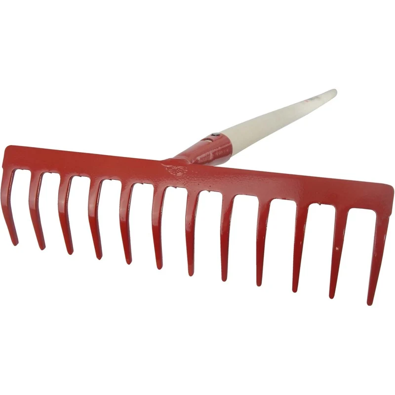 SHW Gartenrechen, rot mit Espenholzstiel