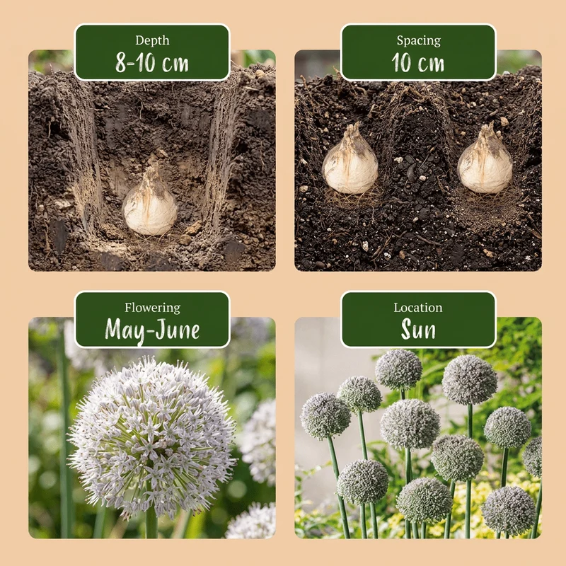 Zierlauch Ping Pong – Allium online kaufen | 40 bis 320 Blumenzwiebeln, weiße Kugeln & niedrig – Wurzelwerk Design