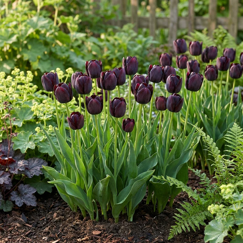 Schwarze Tulpe – Tulipa online kaufen | 35 bis 280 Blumenzwiebeln, tiefdunkelviolett & elegant – Wurzelwerk Design