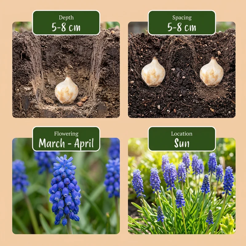 Armenische Traubenhyazinthe – Muscari armeniacum online kaufen | 100 bis 800 Blumenzwiebeln, Blau & Verwildernd – Wurzelwerk Design