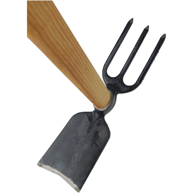 SHW Gartenhacke mit 3 Zinken & schmalem Blatt, 135 cm Eschenstiel
