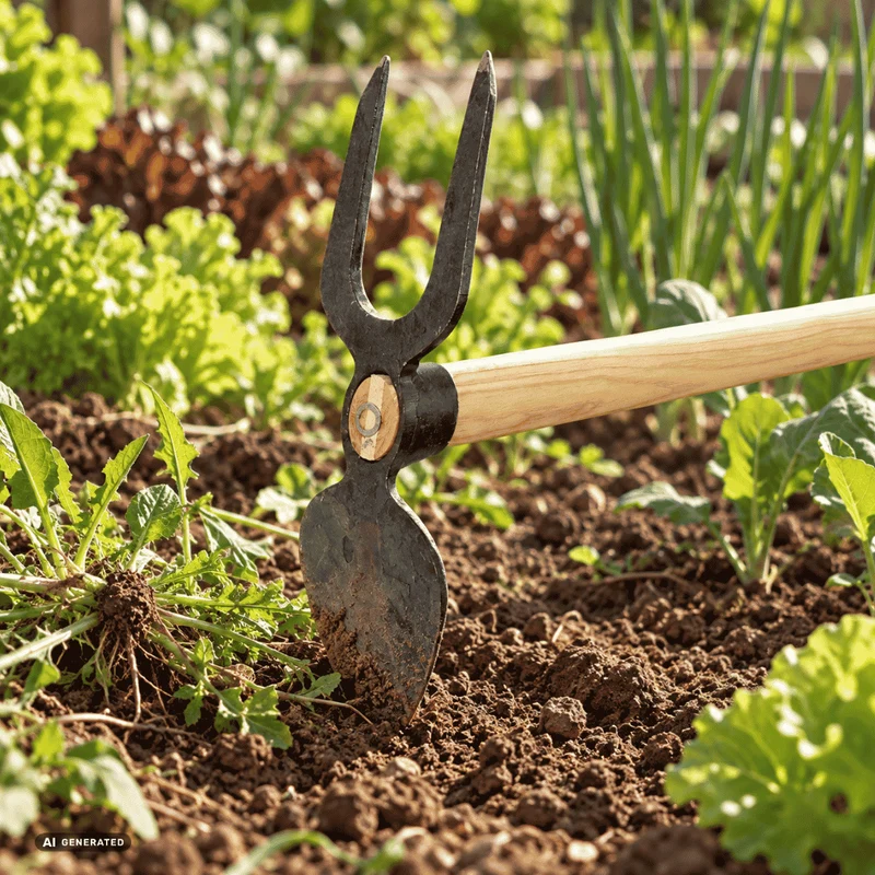SHW Gartenhacke Herzblatt mit 2 Zinken und Eschenstiel 135 cm