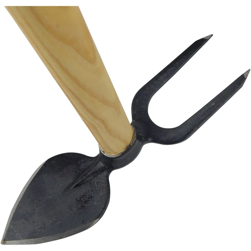 SHW Gartenhacke Herzblatt mit 2 Zinken und Eschenstiel 135 cm