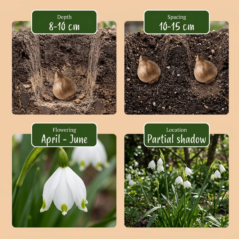 Sommer-Knotenblume – Leucojum aestivum online kaufen | 40 bis 320 Blumenzwiebeln, weiß & für feuchte Standorte – Wurzelwerk Design