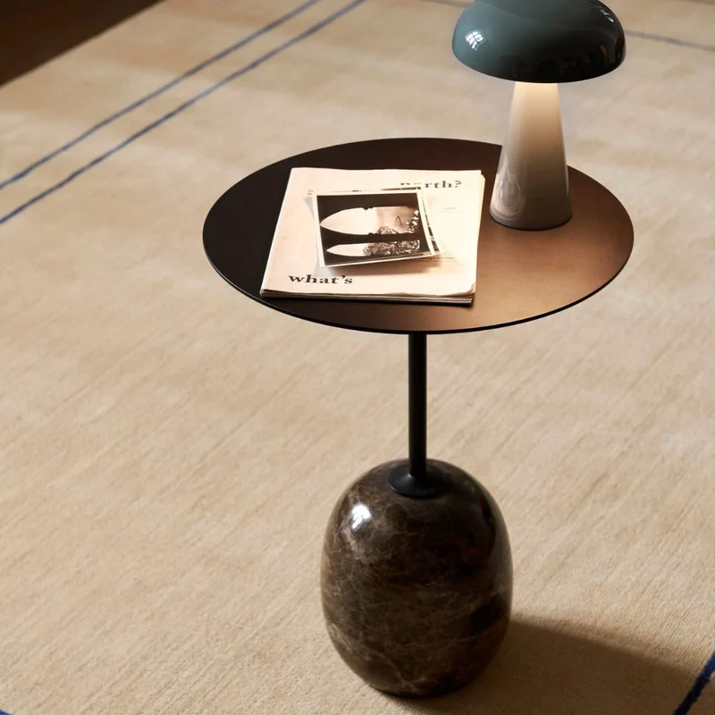 Beistelltisch Lato LN8 rund Warm Black/Emperador - &Tradition