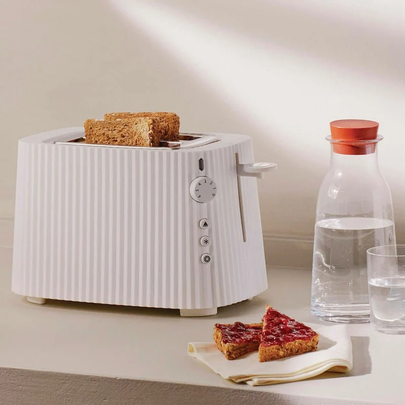 Alessi Toaster Plissé + Gratis Aufsatz Weiß