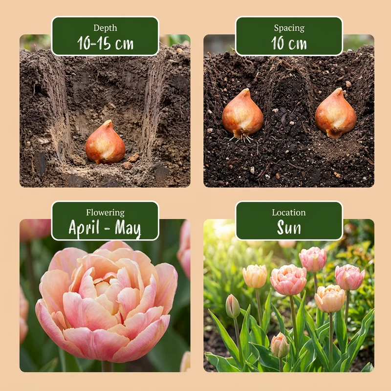 Tulpen-Mischung Peaches & Kisses – Tulipa online kaufen | 12 bis 96 Blumenzwiebeln in Pfirsich- und Rosatönen – Wurzelwerk Design
