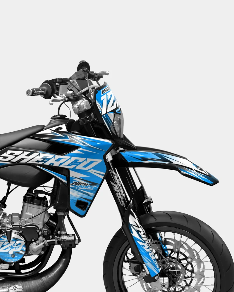 AUROPE - Kit deco SHERCO 50cc - Bleu
