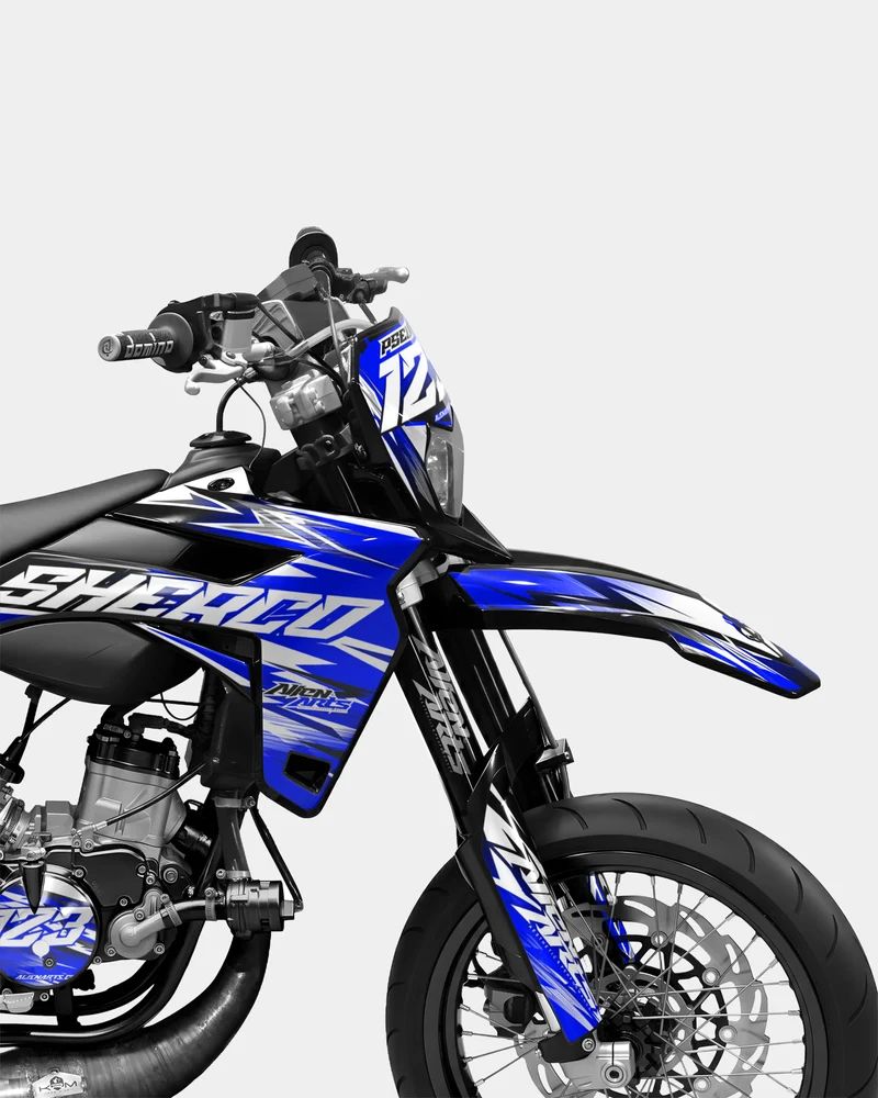 AUROPE - Kit deco SHERCO 50cc - Bleu foncé