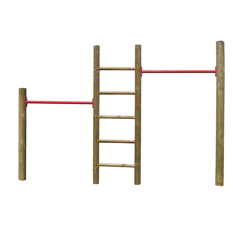 Kletterreck mit 2 Reckstangen und Kletterleiter, 260 cm lang - kompletter Bausatz -