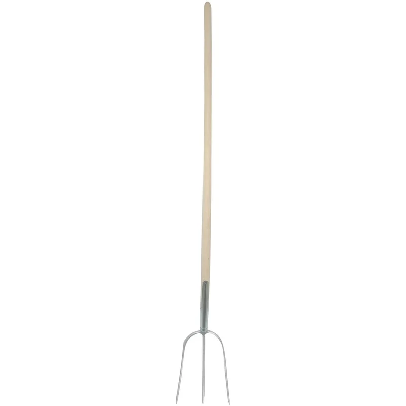 SHW HAVAU-Streugabel 1/1 silber mit Schienenzwinge und gebogenem Buchenstiel
