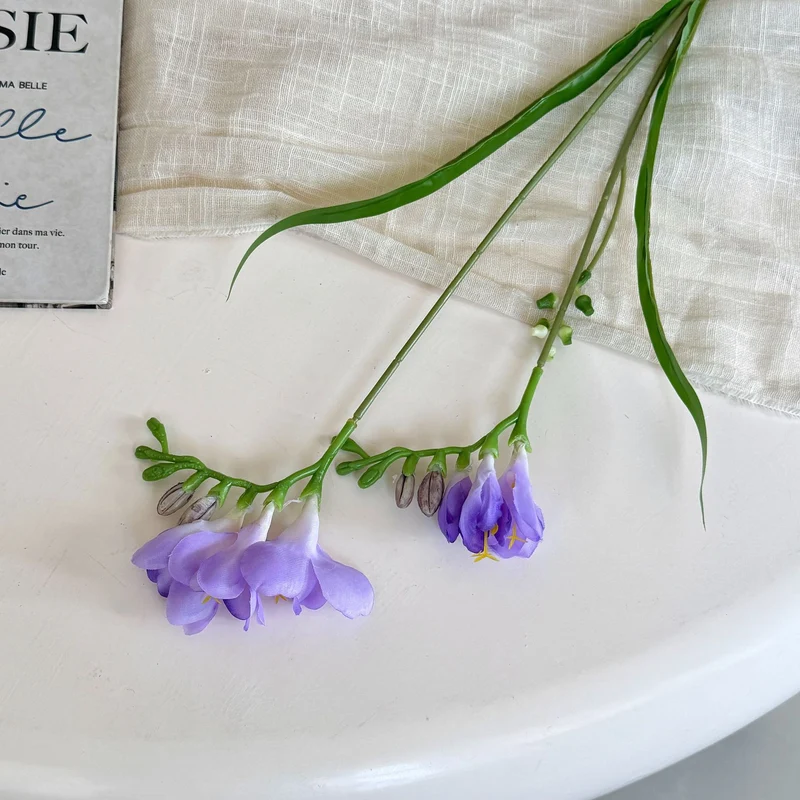 Künstliche Orchideen im Bush-Stil, 6 Blüten, 60 cm Höhe, aus Seidenstoff, für Hochzeiten und Innendekoration