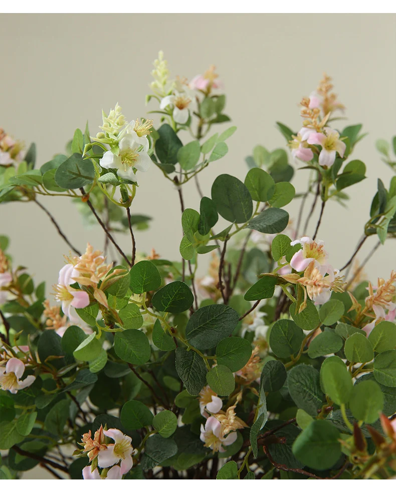 Künstliche Clematis, Single Stem mit 3 Blüten, 52 cm, Seidenstoff, für Zuhause und Gewerbe