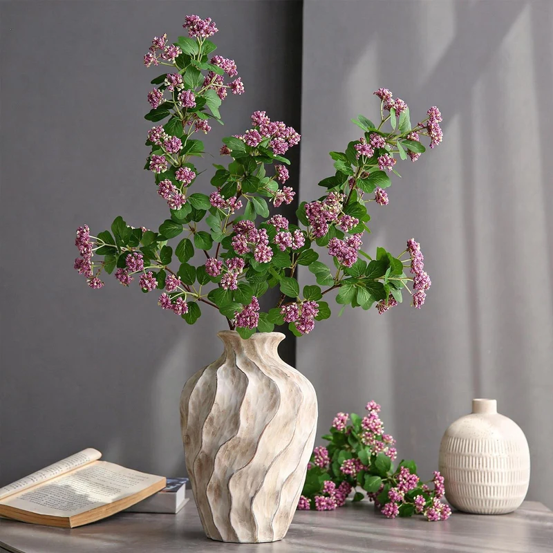Künstliche Mispelblüte, Einzelstiel mit 30 Blüten, 80 cm Höhe, Seidenstoff, für Haushalt und Gewerbe