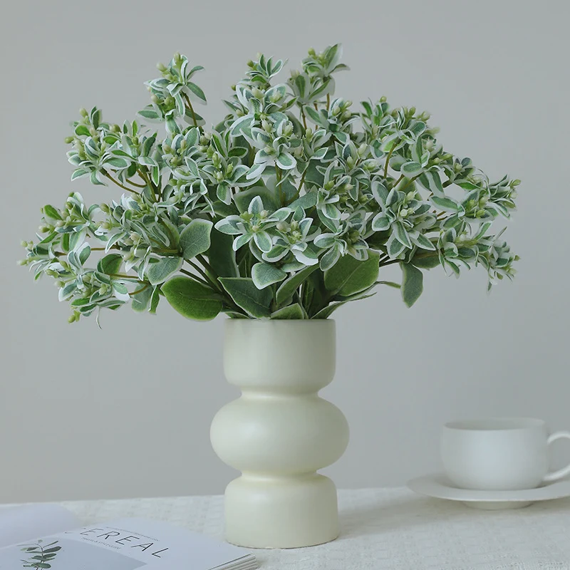 Künstliches Minzblatt mit weißem Rand, 47 cm, Single Stem, PE/PVC, Hochzeit & Dekoration