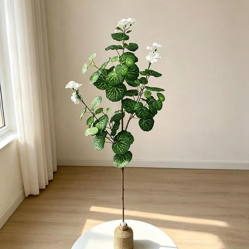 Künstliche Begonien-Blütenbusch, 100 cm, 36 Blüten, für Zuhause, Büro, Hochzeiten und Veranstaltungen