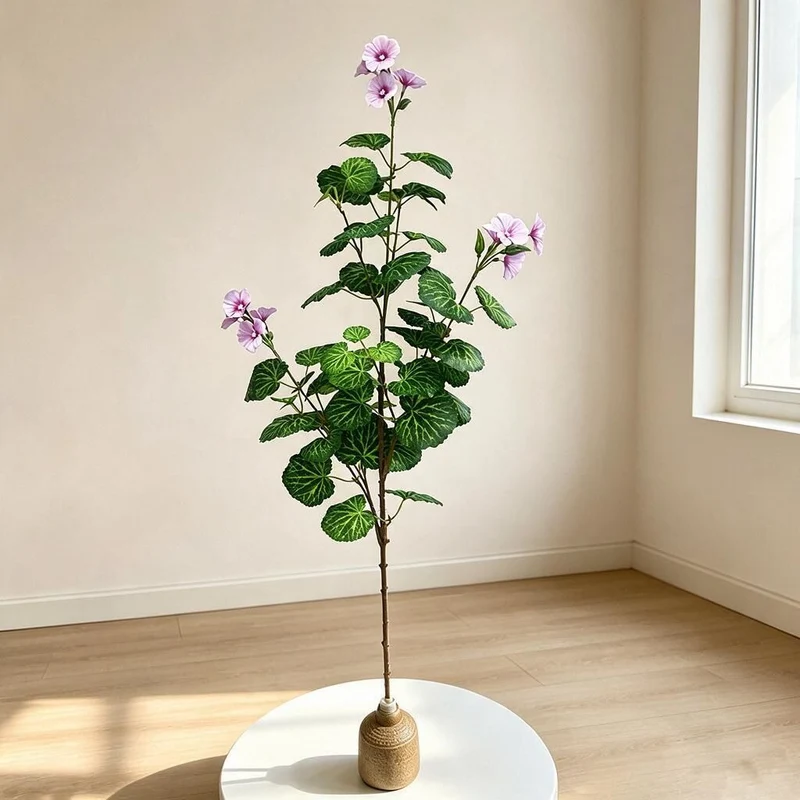 Künstliche Begonien-Blütenbusch, 100 cm, 36 Blüten, für Zuhause, Büro, Hochzeiten und Veranstaltungen