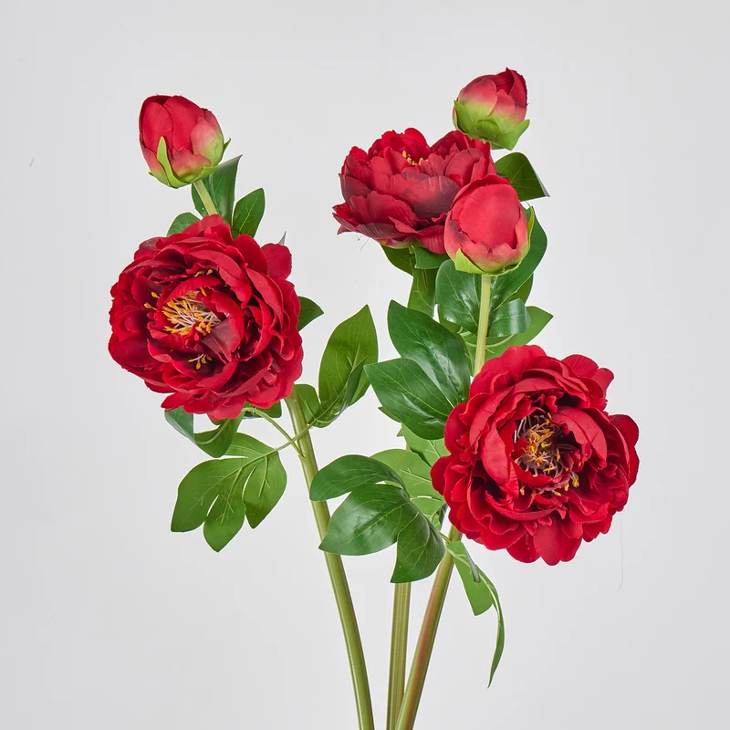 Künstliche Pfingstrose, 2 Blüten, 66 cm, Seidenstoff, für Hochzeit, Dekoration, Gewerbe, Innenraum
