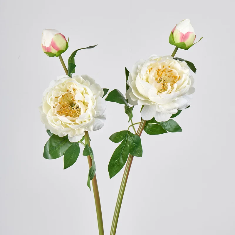 Künstliche Pfingstrose, 2 Blüten, 66 cm, Seidenstoff, für Hochzeit, Dekoration, Gewerbe, Innenraum