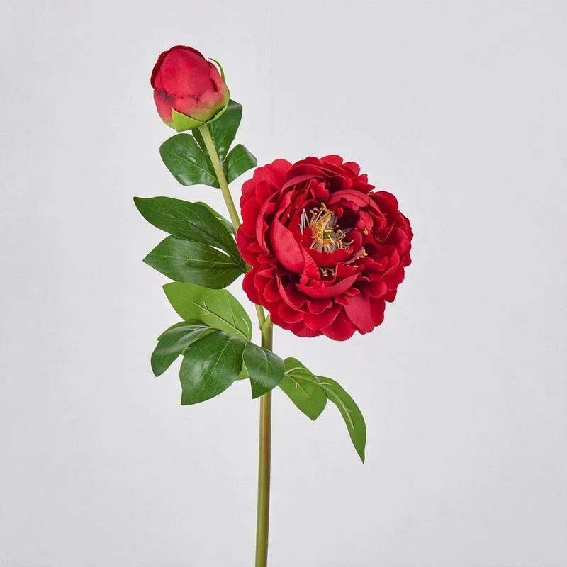 Künstliche Pfingstrose, 2 Blüten, 66 cm, Seidenstoff, für Hochzeit, Dekoration, Gewerbe, Innenraum