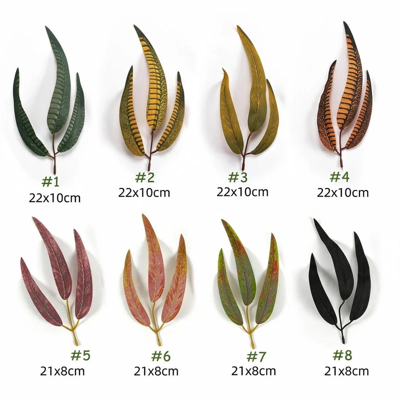 Künstliche Federblätter, 3 Stiele mit je 1 Blüte, 22 cm hoch, 10 Stück pro Pack – für Floristik, Hochzeit, Dekoration