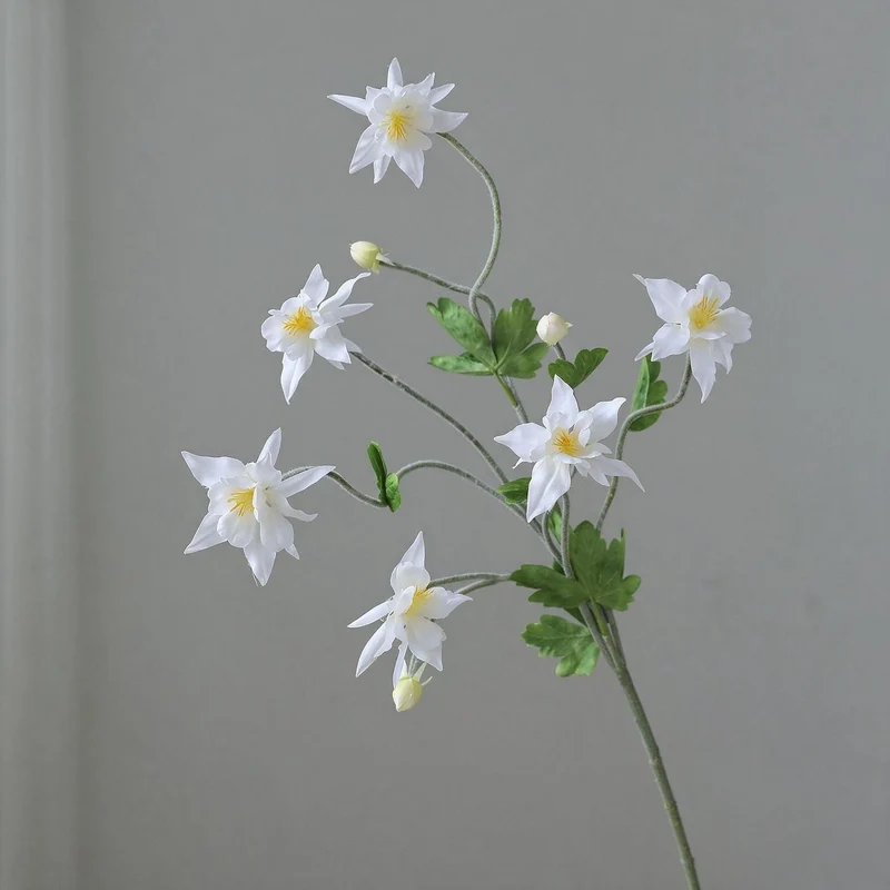 Künstliche Clematis 88 cm, Seidenblumen-Busch mit 9 Blüten, ländlicher Stil für Hochzeit, Innenraum, Tischdeko