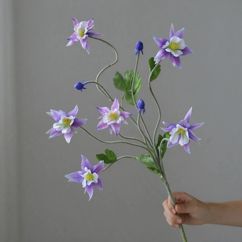 Künstliche Clematis 88 cm, Seidenblumen-Busch mit 9 Blüten, ländlicher Stil für Hochzeit, Innenraum, Tischdeko