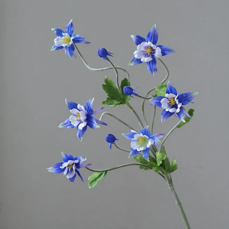 Künstliche Clematis 88 cm, Seidenblumen-Busch mit 9 Blüten, ländlicher Stil für Hochzeit, Innenraum, Tischdeko