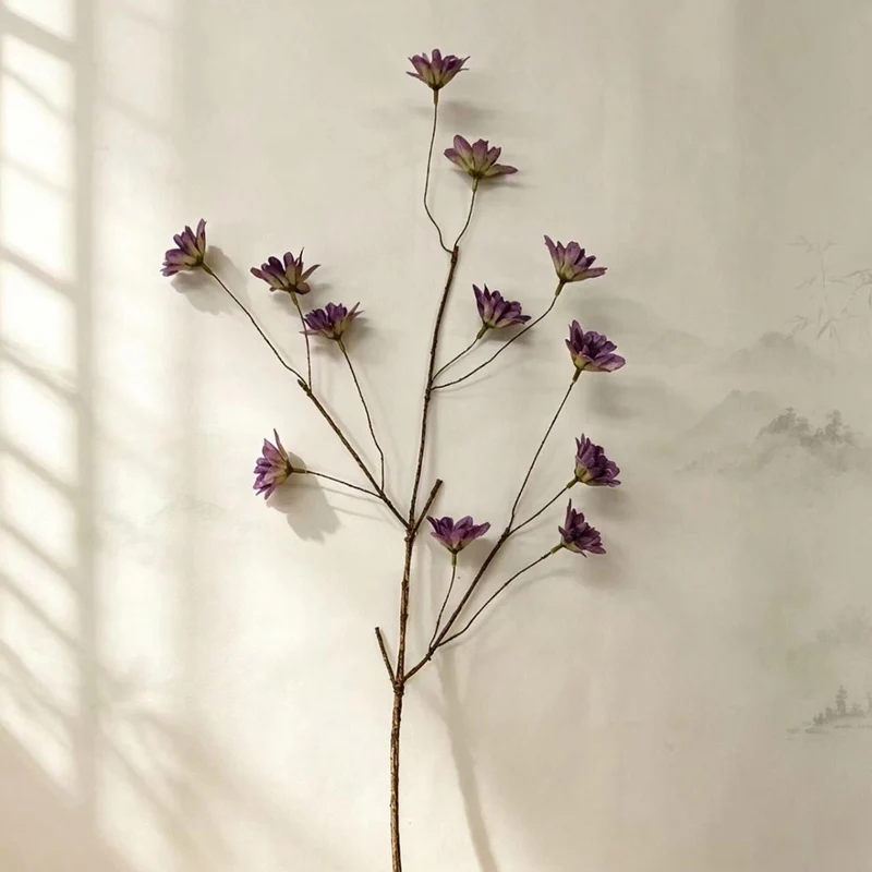 Künstlicher Rittersporn-Blumenstrauß, 12 Blüten, 49 cm hoch, Seidenstoff, für Hochzeit, Innenraum, Gewerbe-Deko