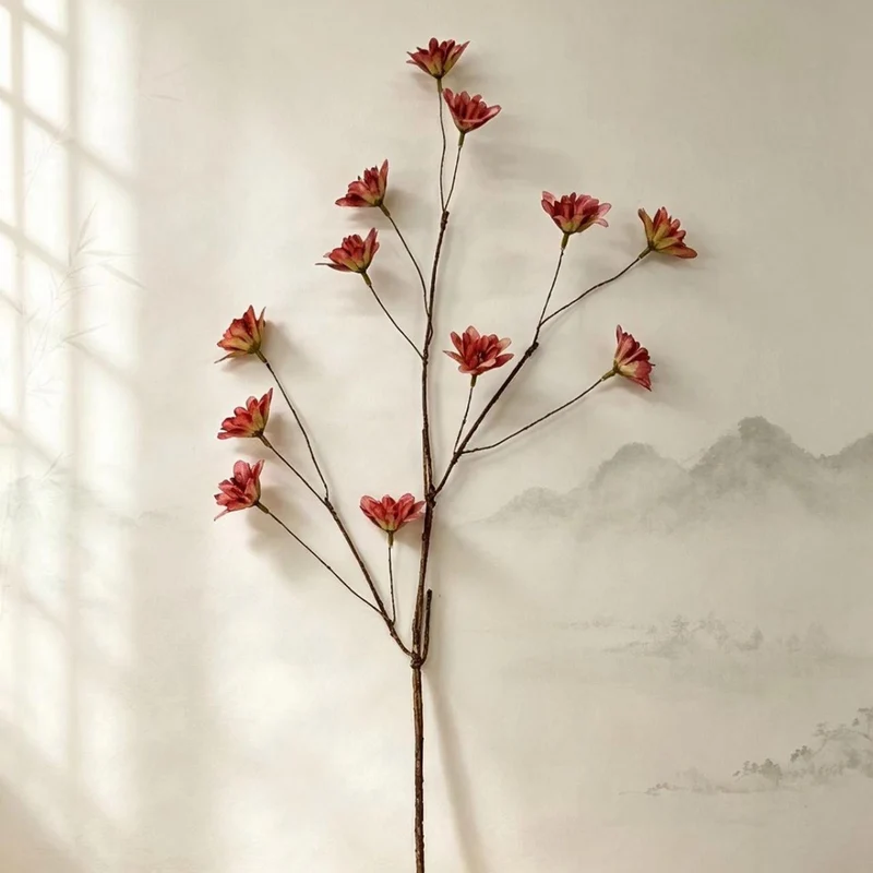 Künstlicher Rittersporn-Blumenstrauß, 12 Blüten, 49 cm hoch, Seidenstoff, für Hochzeit, Innenraum, Gewerbe-Deko