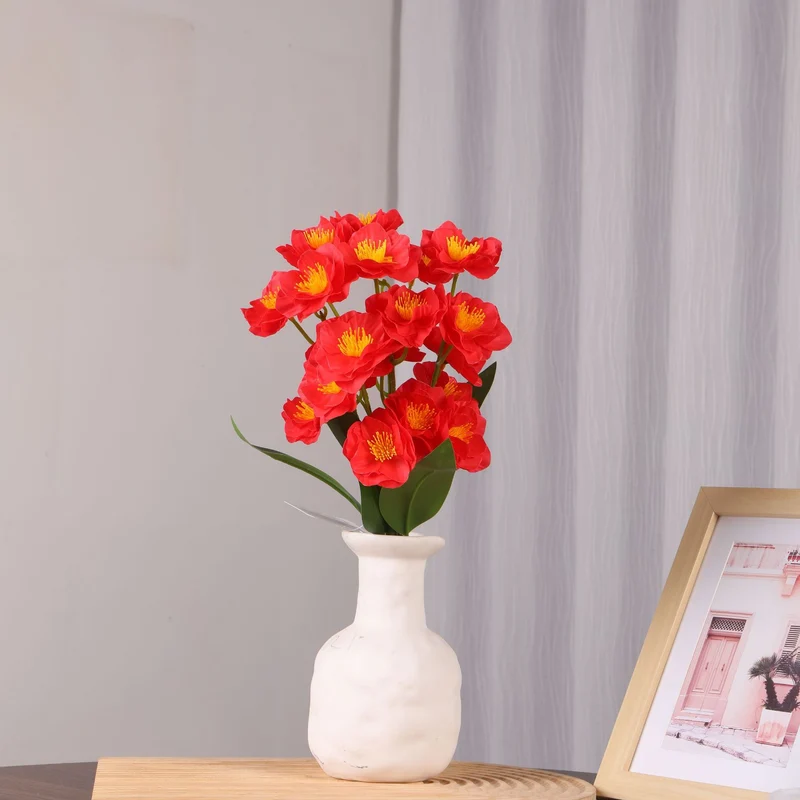 Künstlicher Flieder-Blumenstrauß mit 20 Blüten, 25 cm hoch, PU-Material, für Hochzeit, Dekoration, Büro, Zuhause
